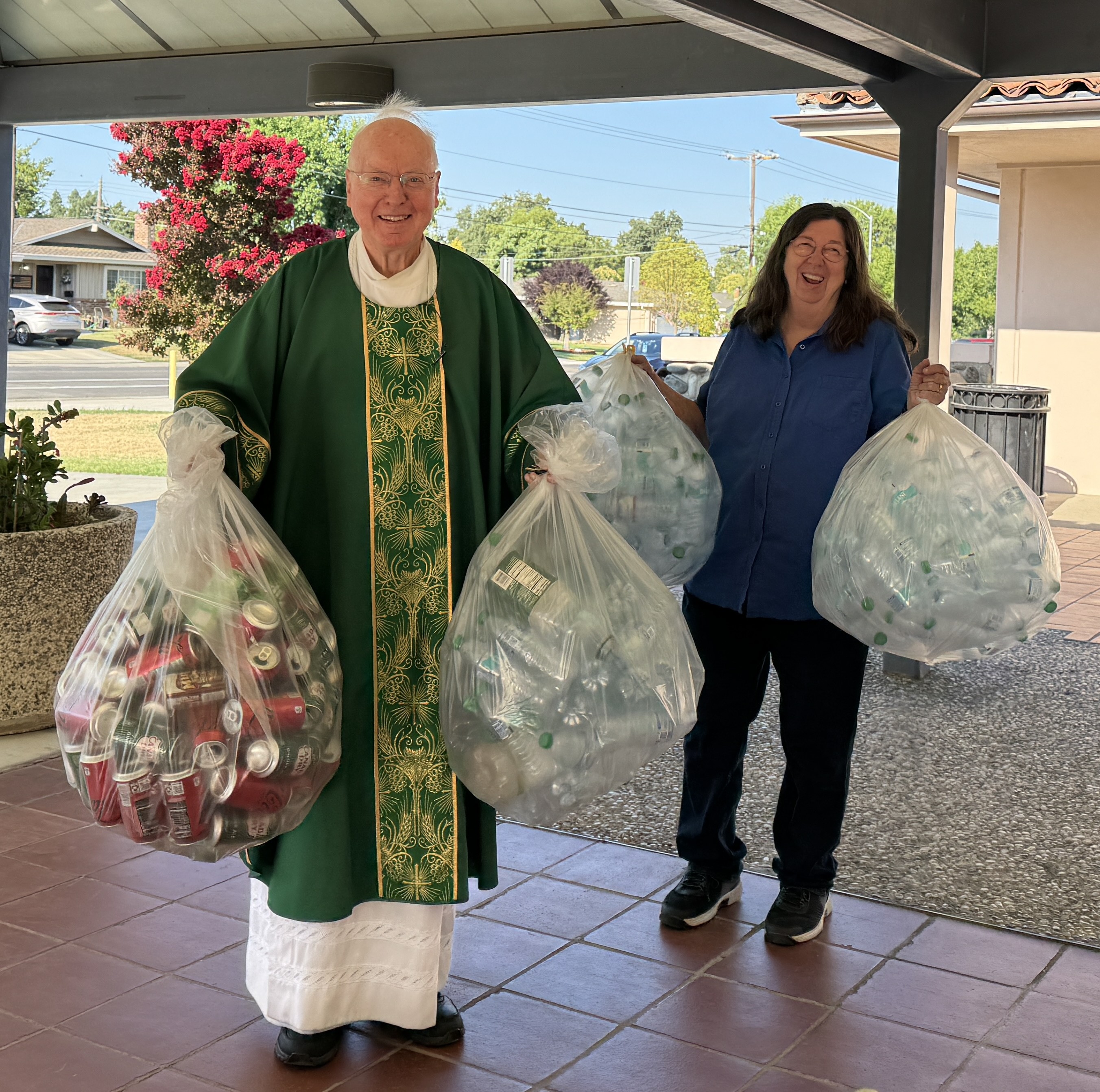 Fr. Kiernan Marsha recycling challenge