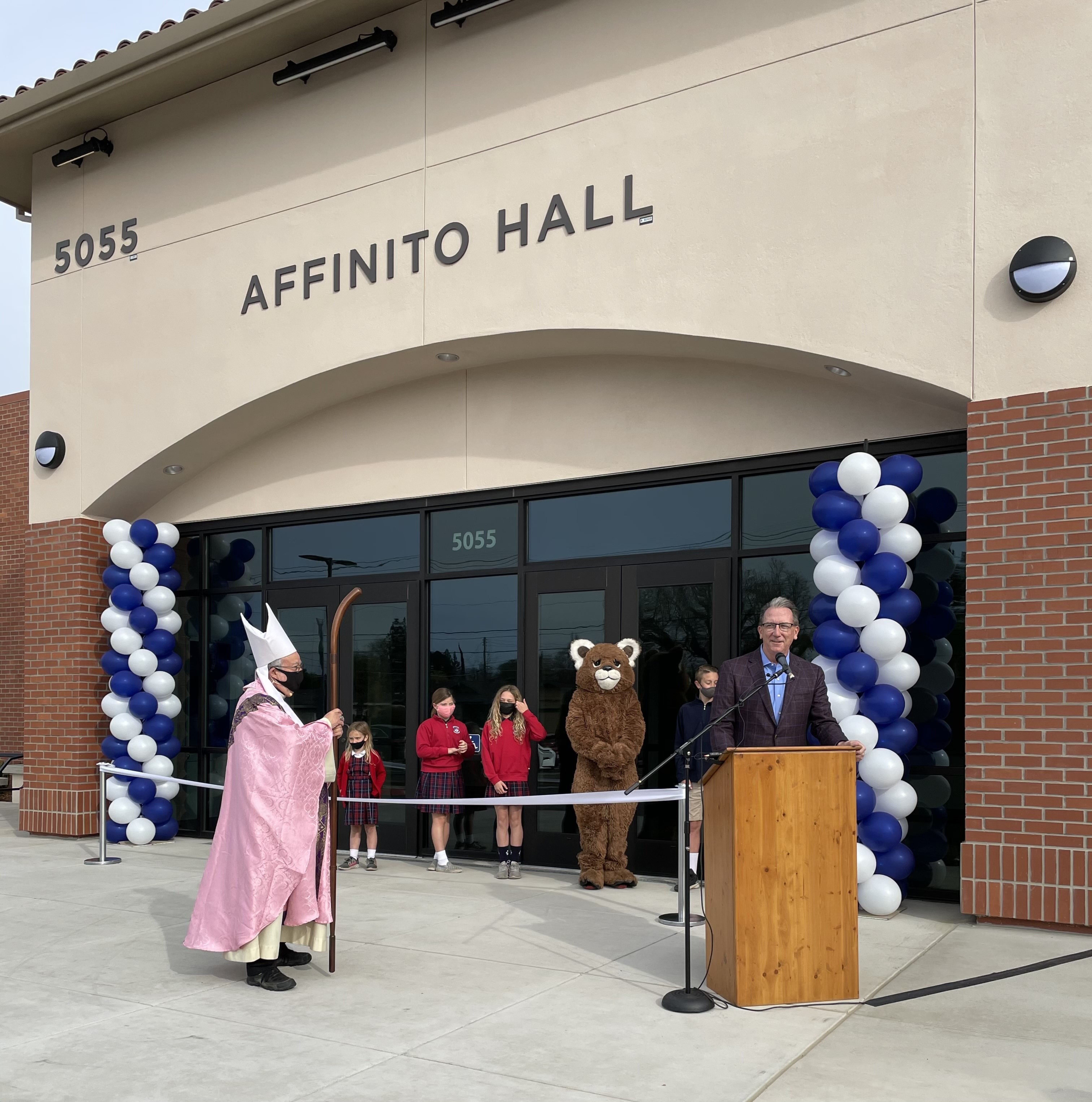 Kelly Brothers welcomes everyone to the dedication of Affinito Hall.
