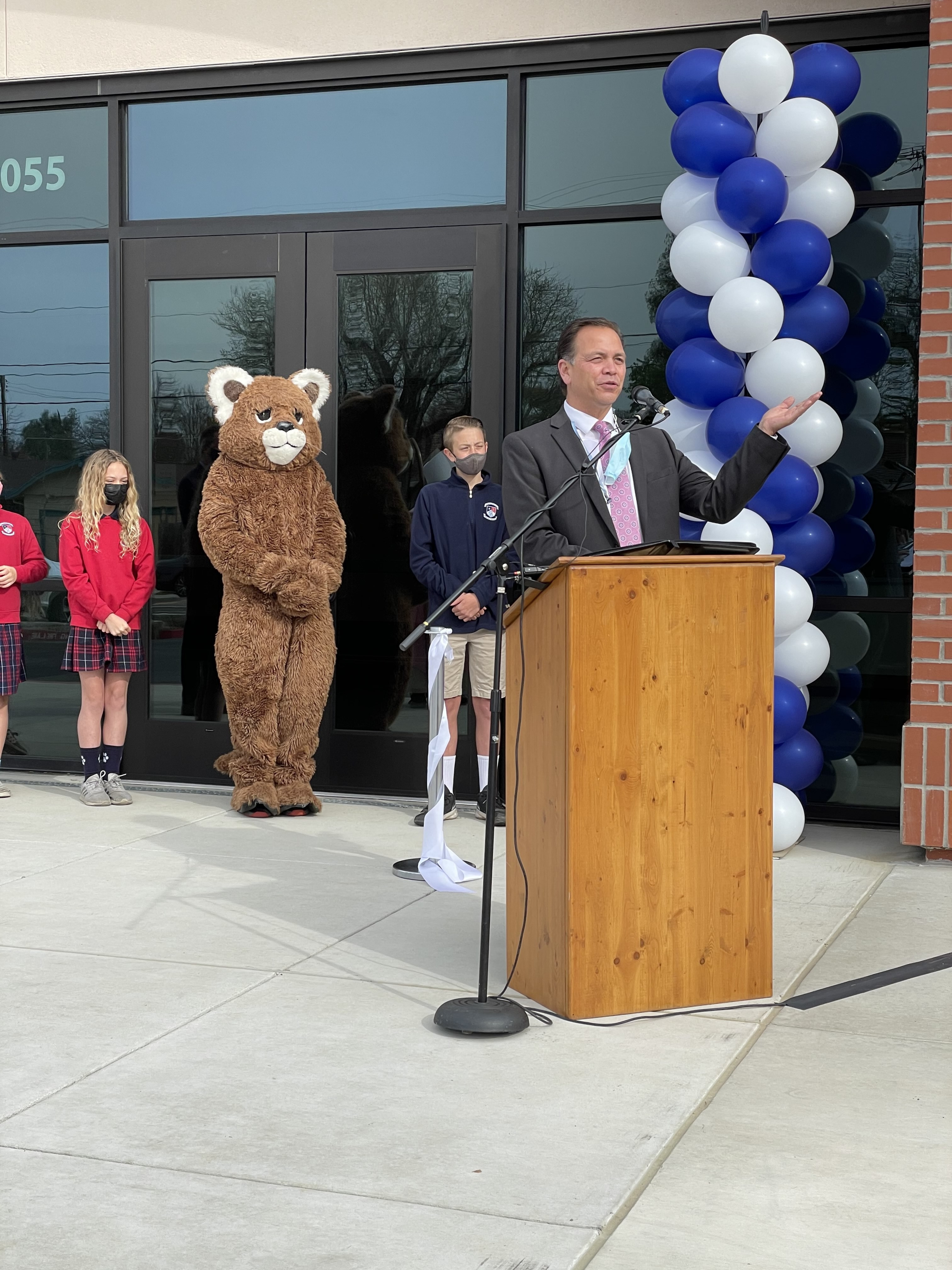 OLA School Principal Robert Love speaks before the dedication.