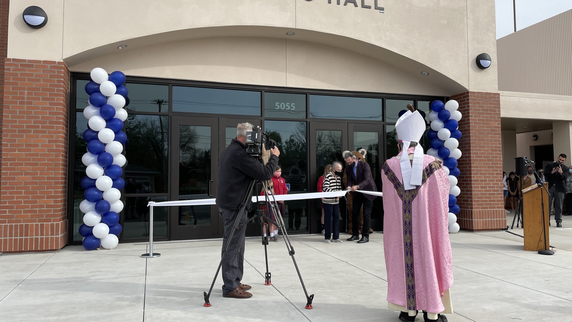 Nancy Affinito cutting the ribbon for Affinito Hall.